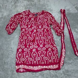 Studio Park Womens Pink Floral Print Dress MP Made In Indonesia a0526